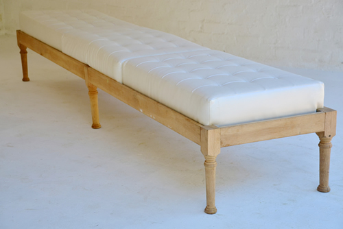 005 Daybeds - Oak with white vinyl cushions